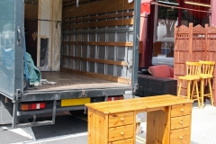 Open Rear End of Furniture Moving Truck